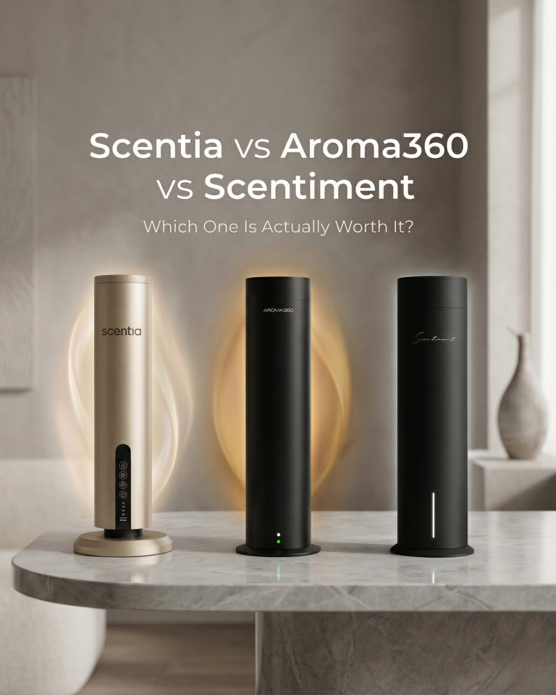 Scentia vs Aroma360 vs Scentiment cold-air diffuser brand comparison