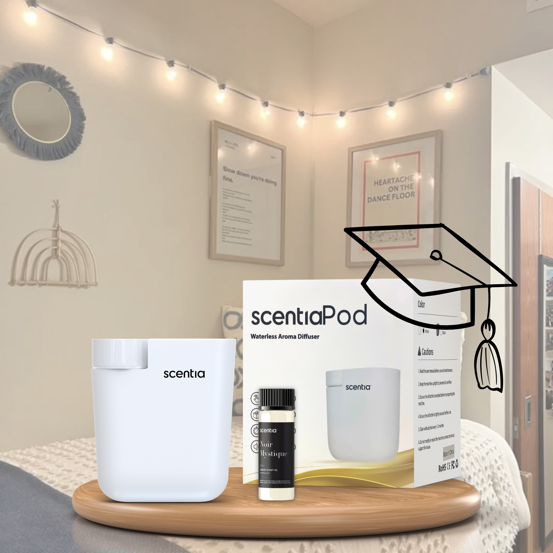 graduation gift special white minipod diffuser noir mystique oil