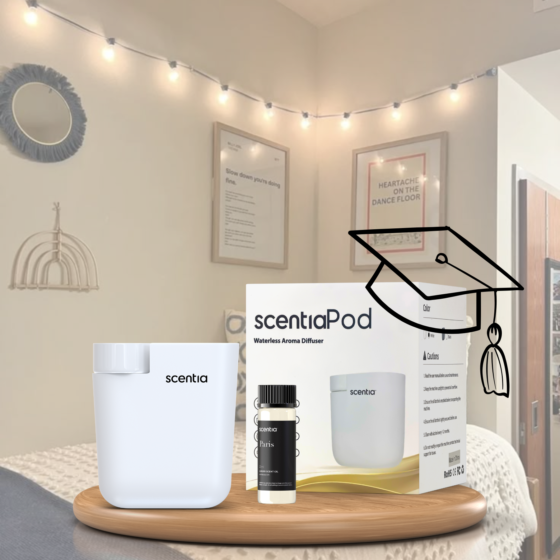 graduation gift special white minipod diffuser paris oil