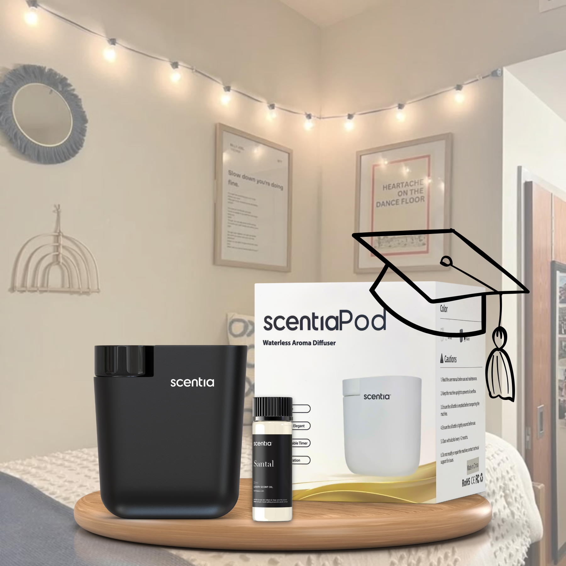 graduation gift special black minipod diffuser santal oil