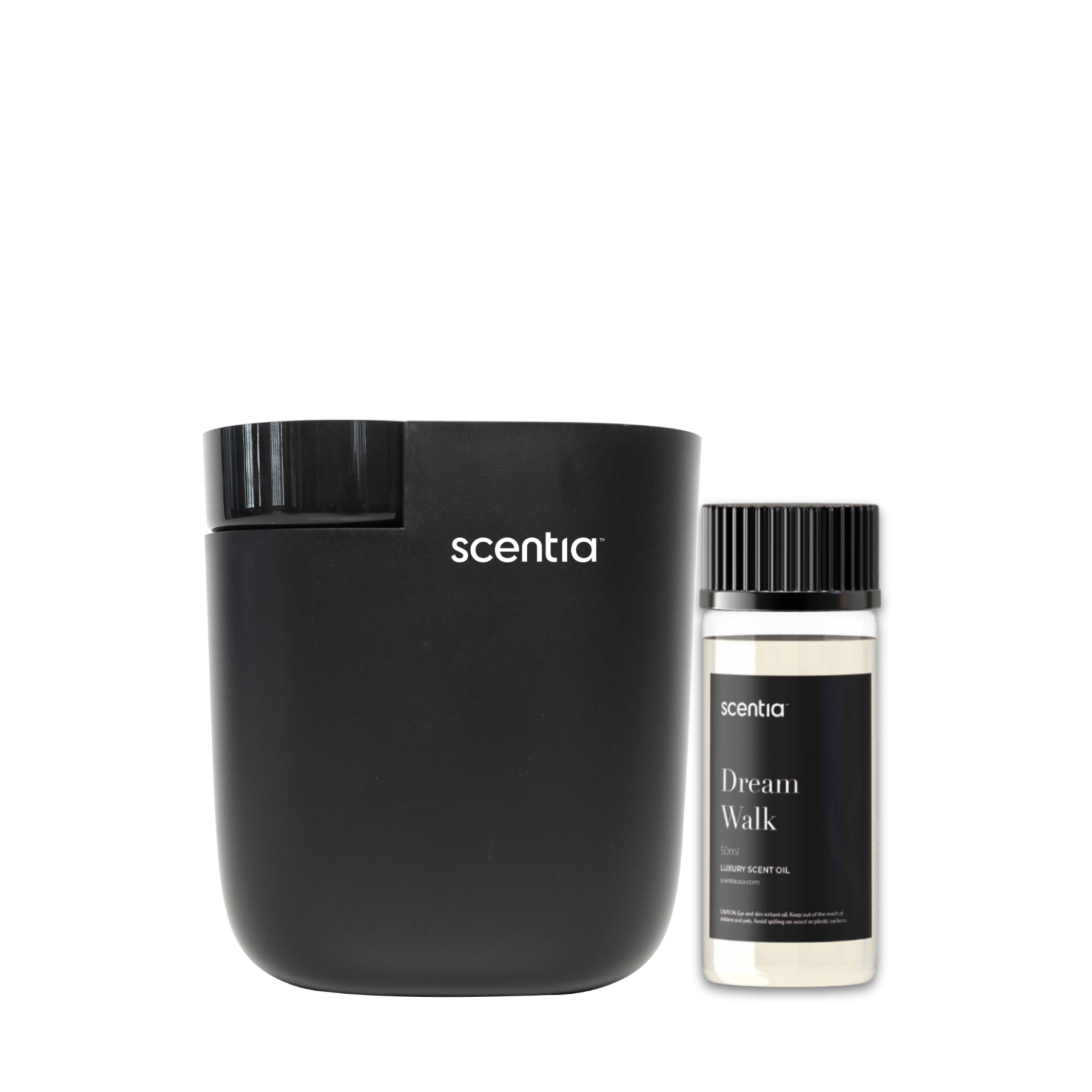scentia pod black diffuser with dream walk oil