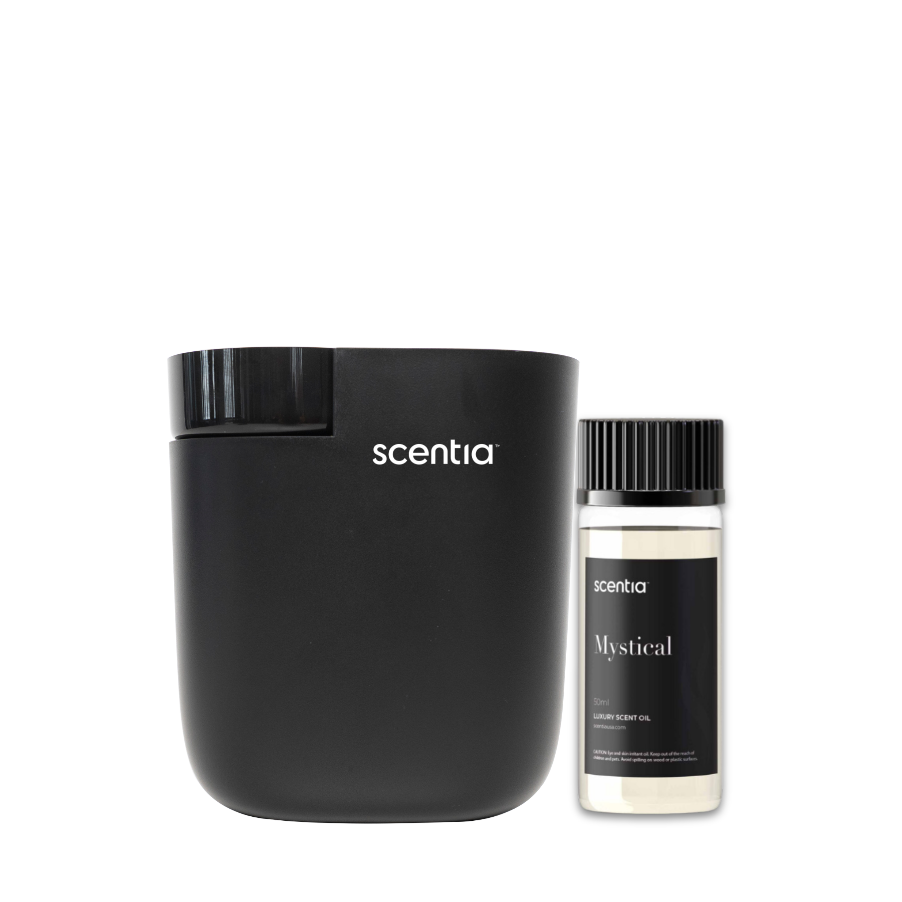 scentia pod black diffuser with mystical oil
