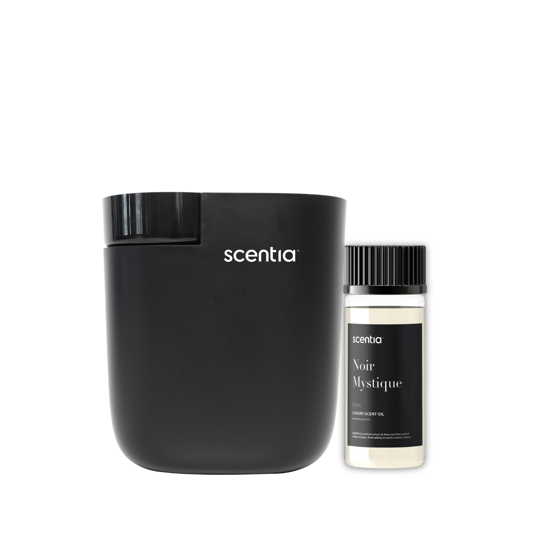 scentia pod black diffuser with noir mystique oil