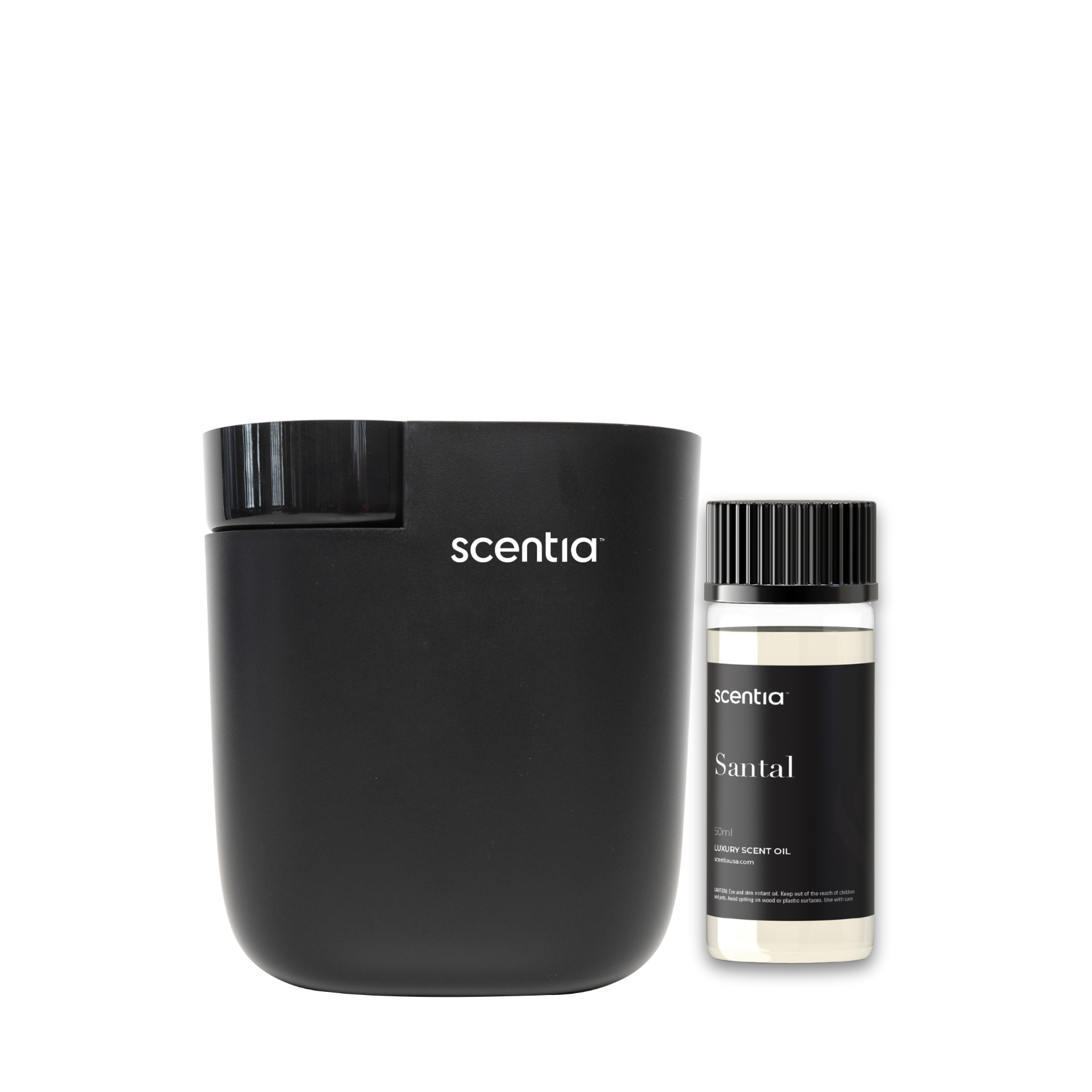 scentia pod black diffuser with santal oil