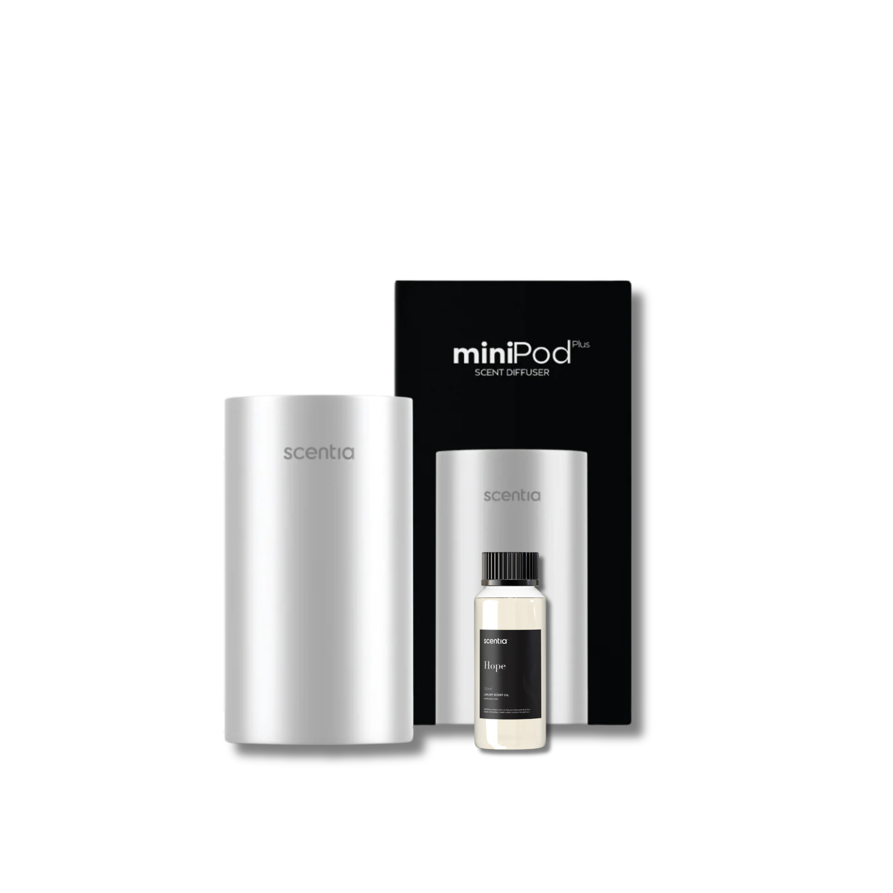 scentia silver minipod scent diffuser with hope fragrance