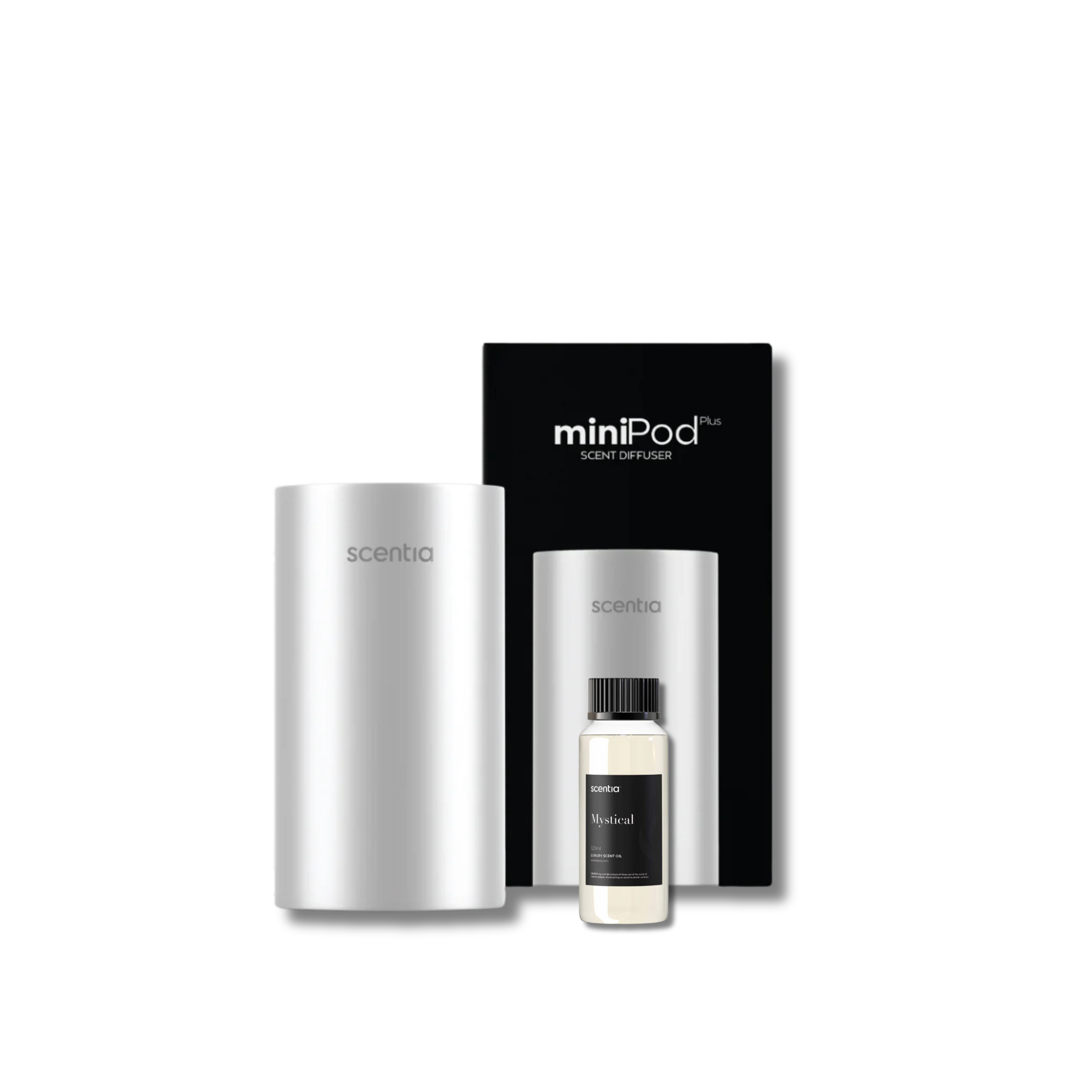 scentia silver minipod scent diffuser with mystical fragrance