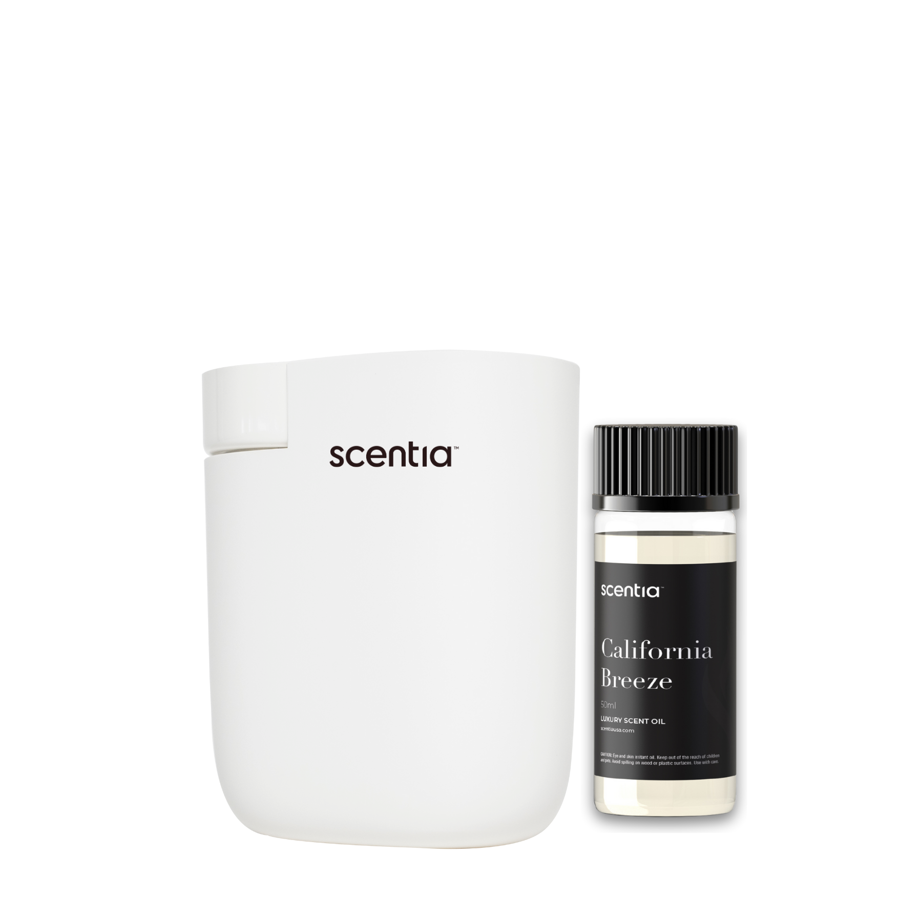 scentia pod white diffuser with california breeze oil