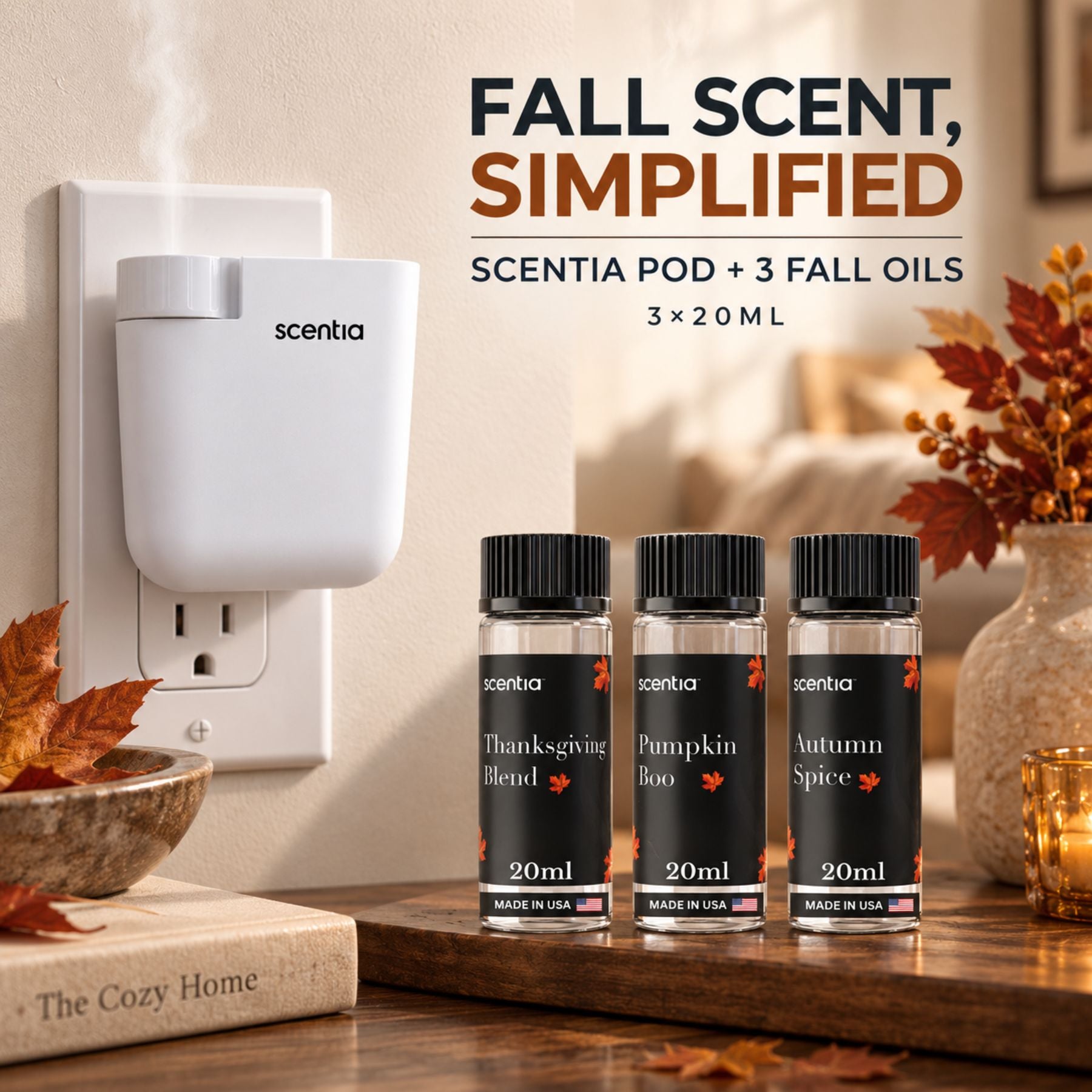 Fall Scent, Simplified: Scentia Pod + 3 Fall Oils (3×20ml)
