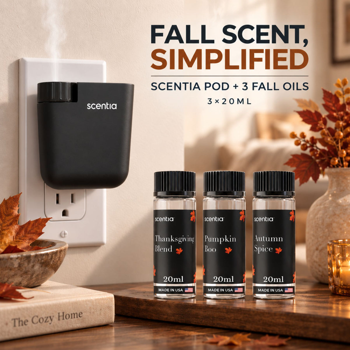 Fall Scent, Simplified: Scentia Pod + 3 Fall Oils (3×20ml)