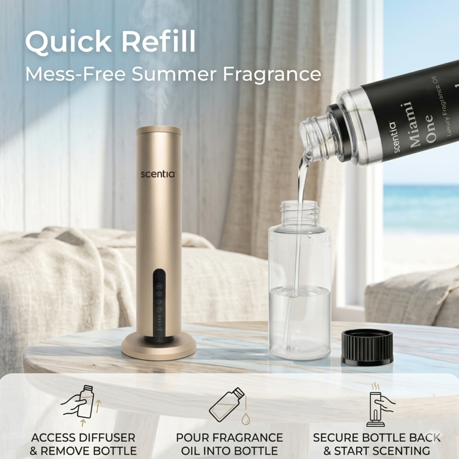 Scentia Max Diffuser & Summer Special Oil Sampler Set (5X20ml)