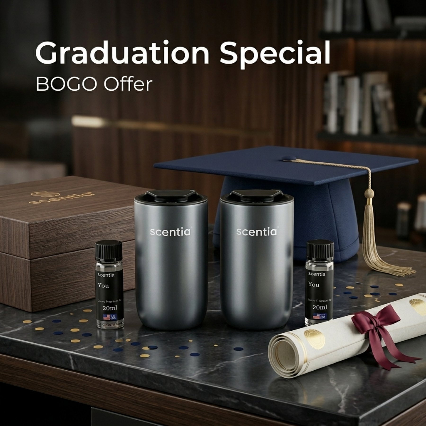 Graduation Gift BOGO | 2 MiniPod Diffusers + 2 Oils | Scentia USA