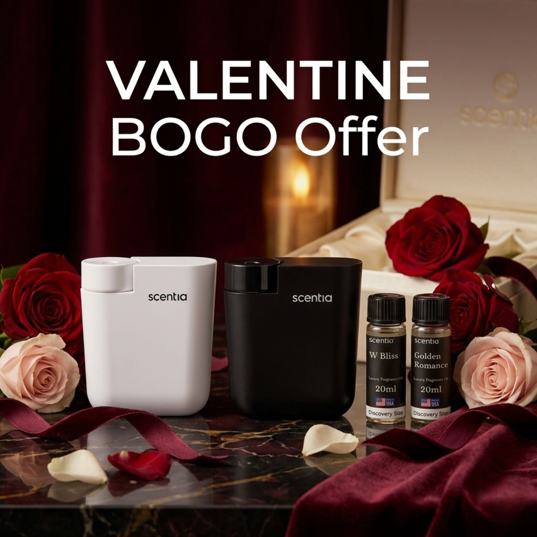 Valentine Day BOGO Offer: Scentia Pod Diffuser + Premium Oil Set