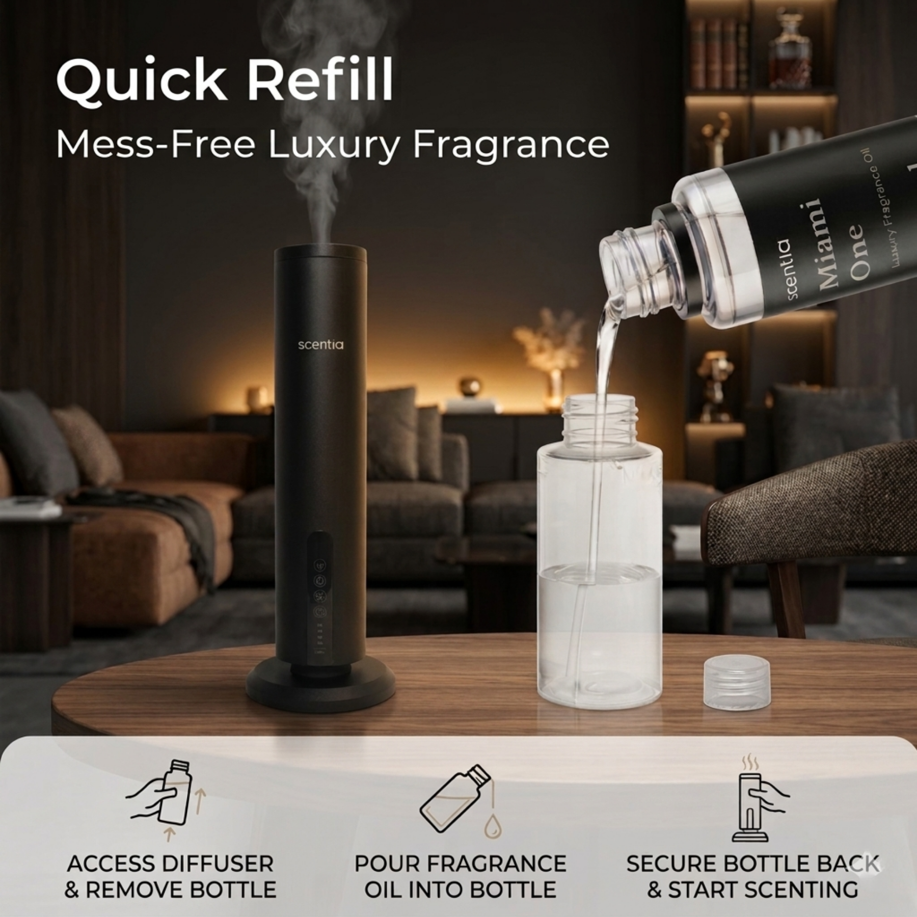 Father’s Day Gift for Men –  Scentia Max Diffuser with Fragrance Oil Set (3×20ml)