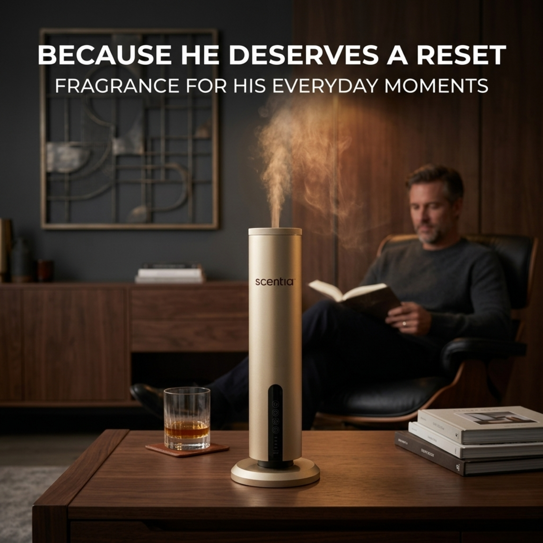 Father’s Day Gift for Men –  Scentia Max Diffuser with Fragrance Oil Set (3×20ml)