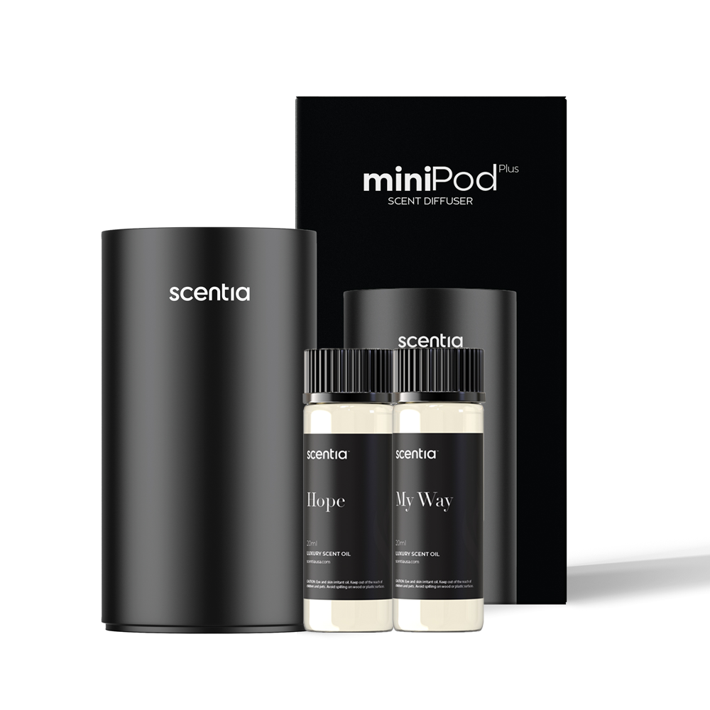 Summer Special: MiniPod with Two Oil Set Oils Included (My Way & Hope) Diffusers Black 