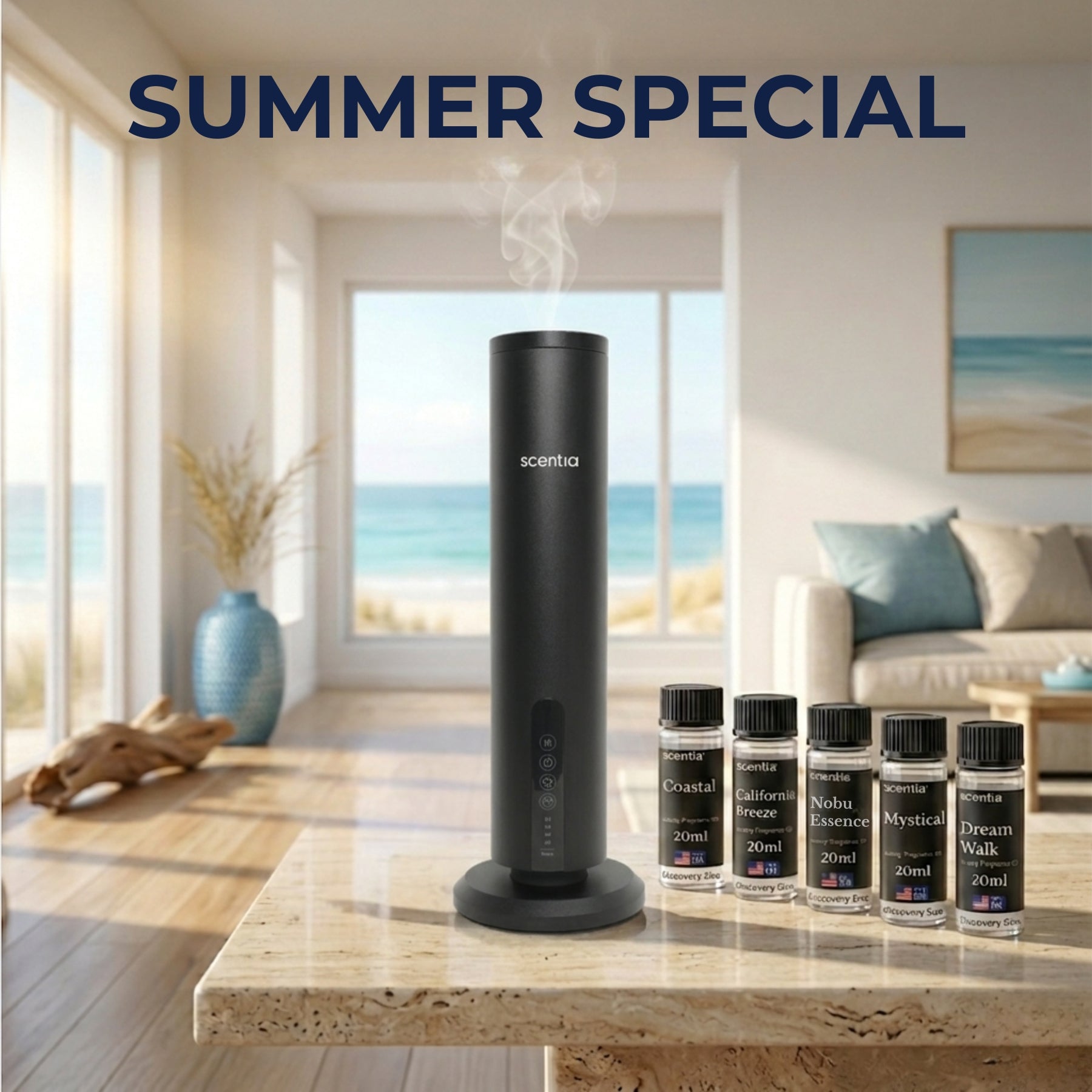 Scentia Max Diffuser & Summer Special Oil Sampler Set (5X20ml)
